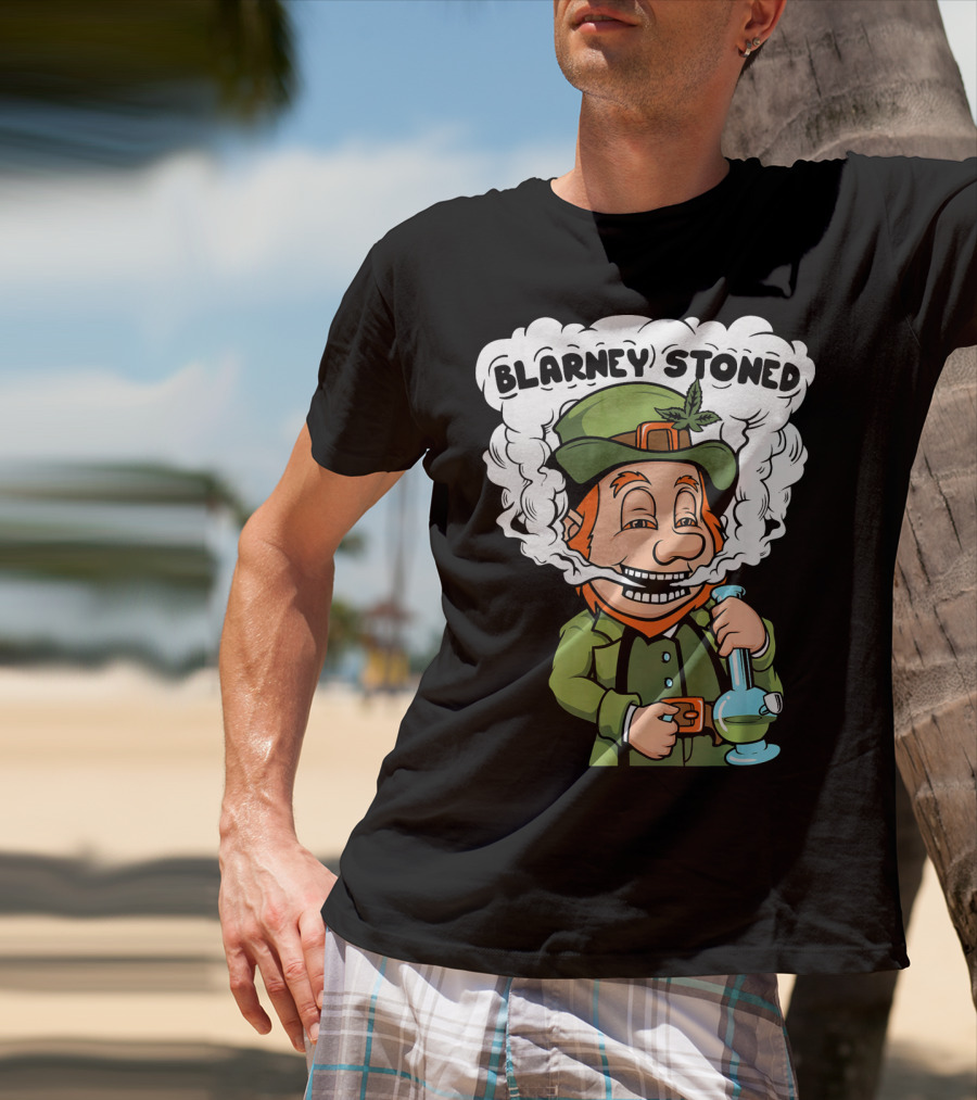Blarney Stoned Funny Leprechaun Marijuana T-Shirt