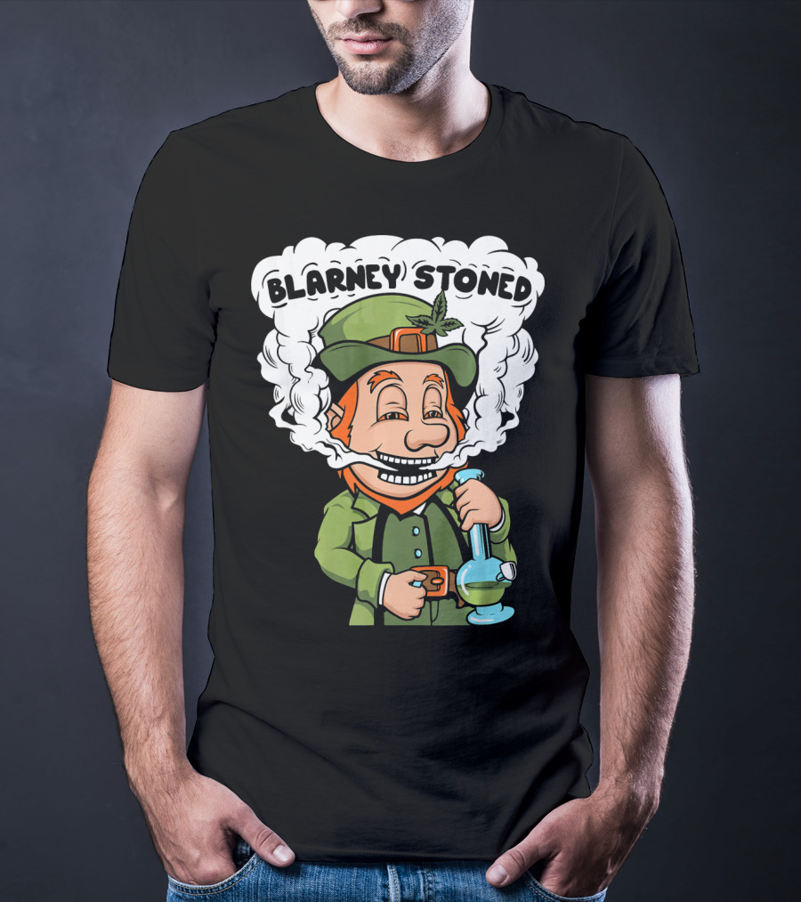 Blarney Stoned Funny Leprechaun Marijuana T-Shirt