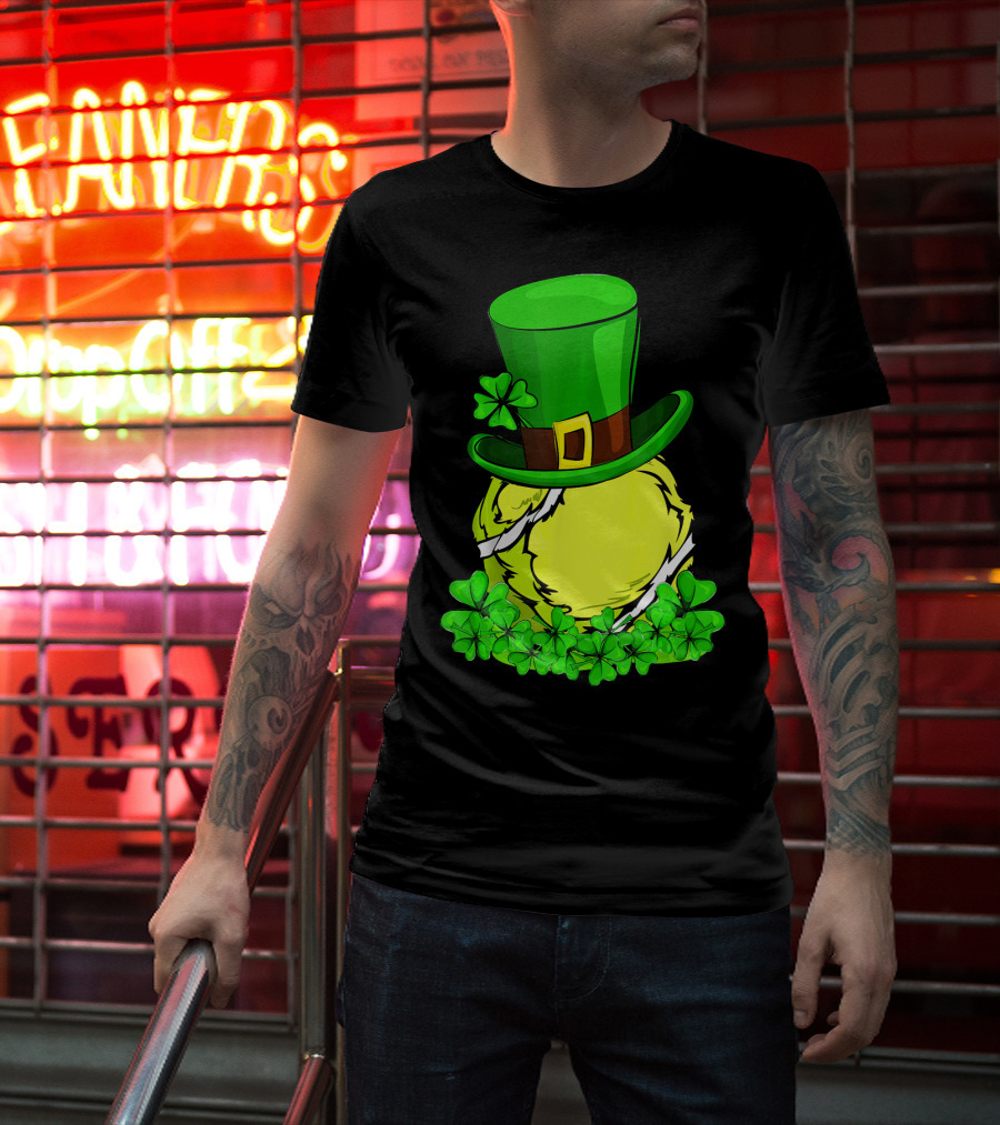Leprechaun Hat Shamrock Tennis Ball St Patrick T-Shirt