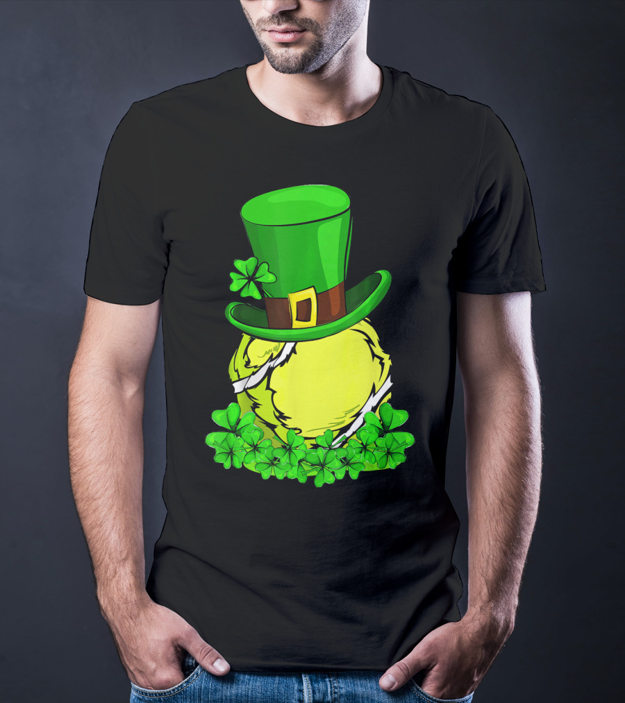 Leprechaun Hat Shamrock Tennis Ball St Patrick T-Shirt