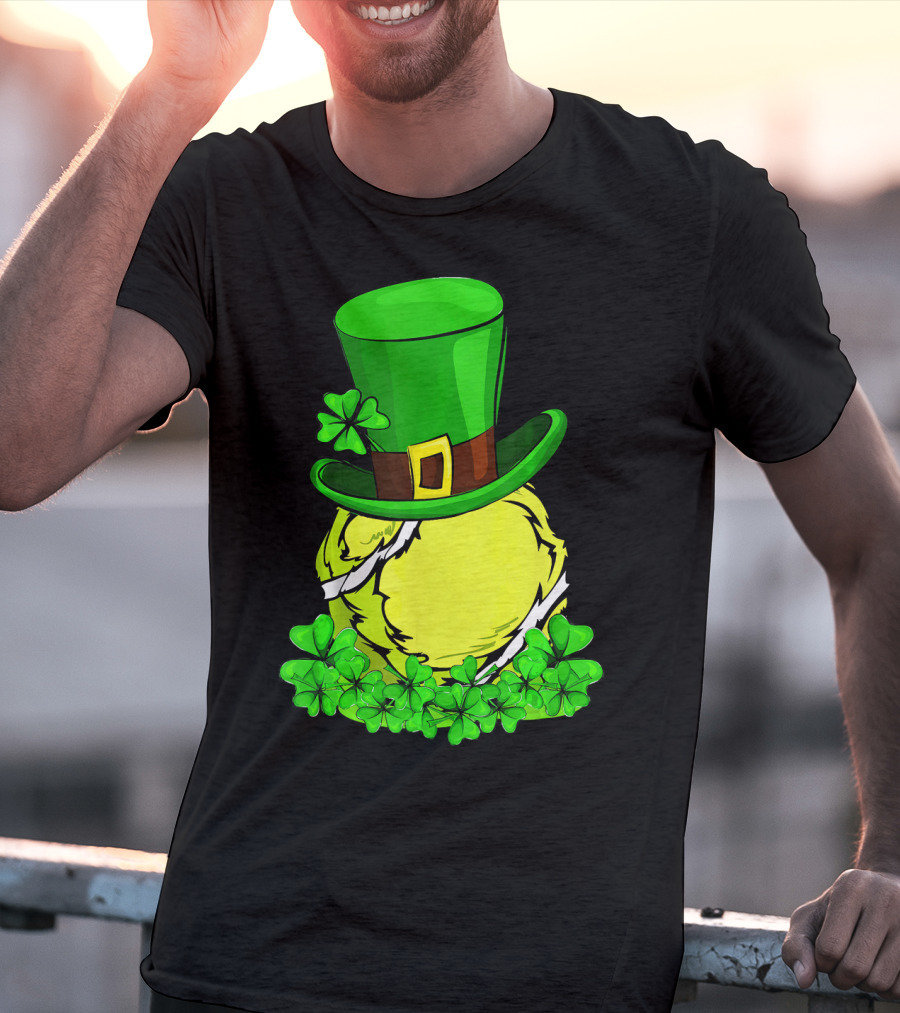 Leprechaun Hat Shamrock Tennis Ball St Patrick T-Shirt