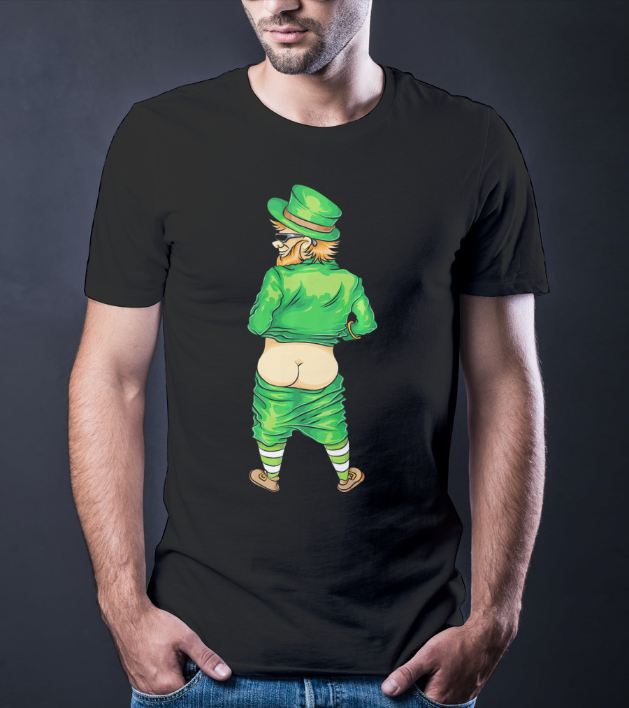 Mooning Leprechaun St. Patricks Day Funny Irish Humor T-Shirt