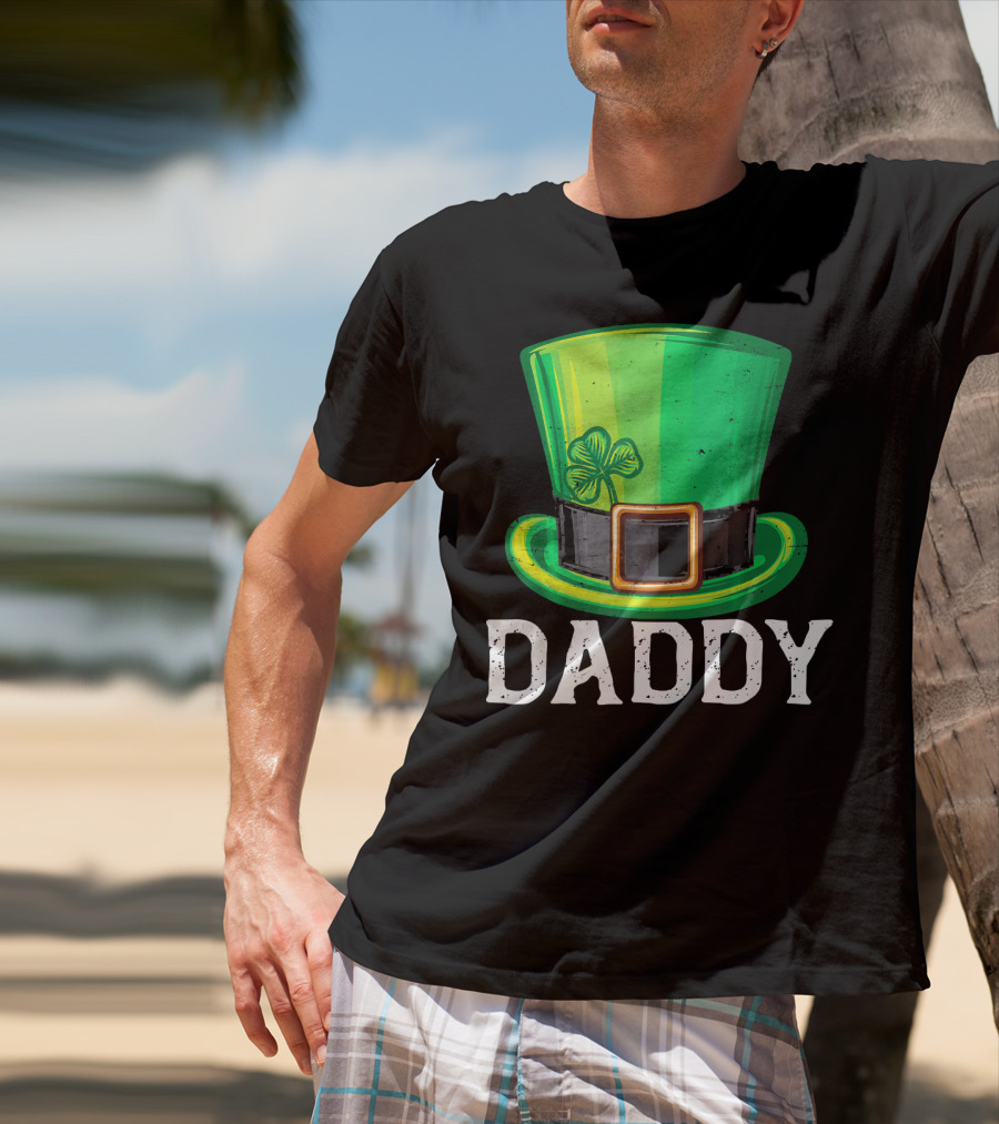 Daddy Leprechaun Hat Shamrock Matching Family T-Shirt