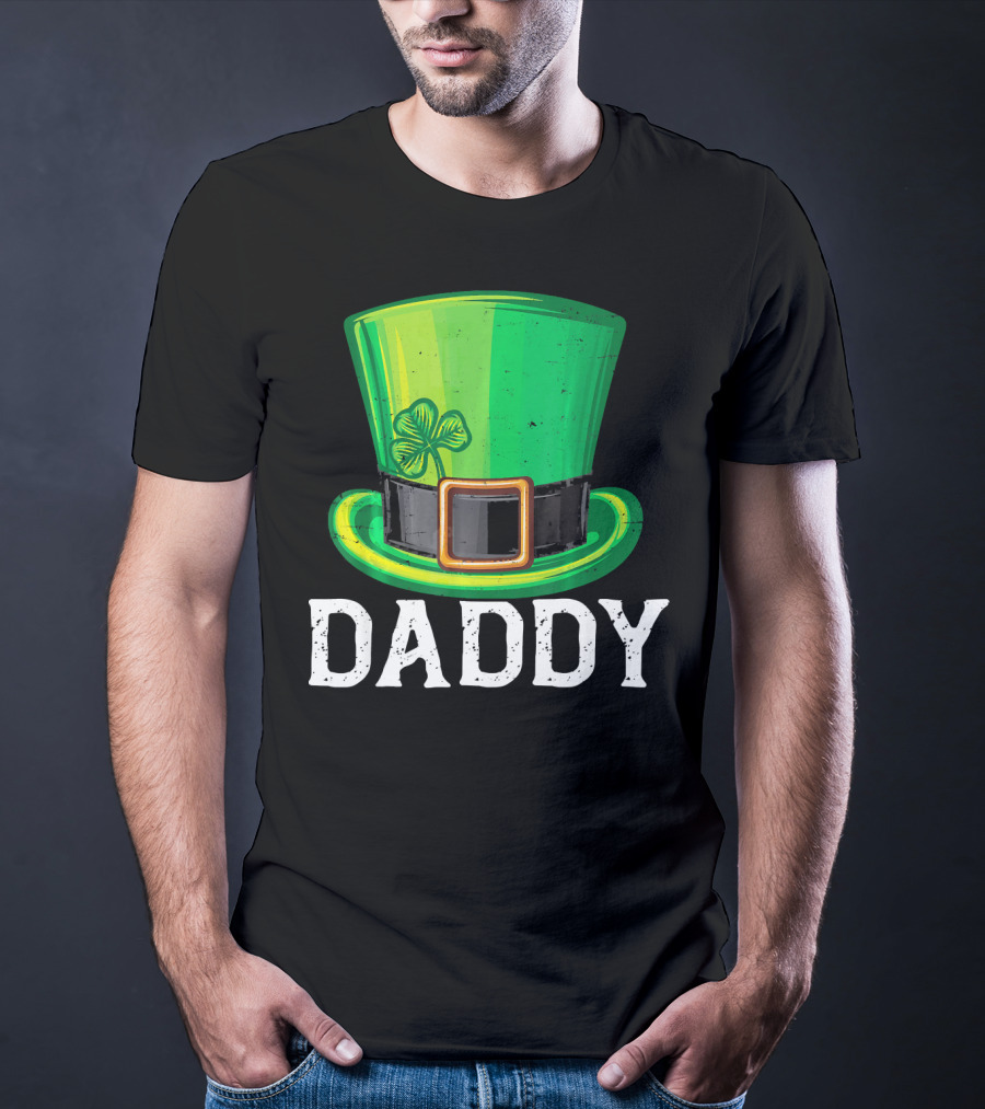 Daddy Leprechaun Hat Shamrock Matching Family T-Shirt