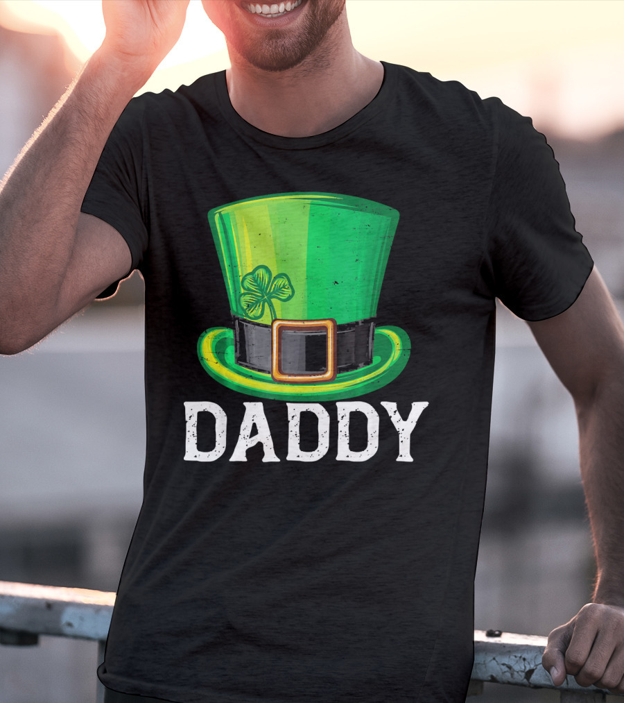 Daddy Leprechaun Hat Shamrock Matching Family T-Shirt