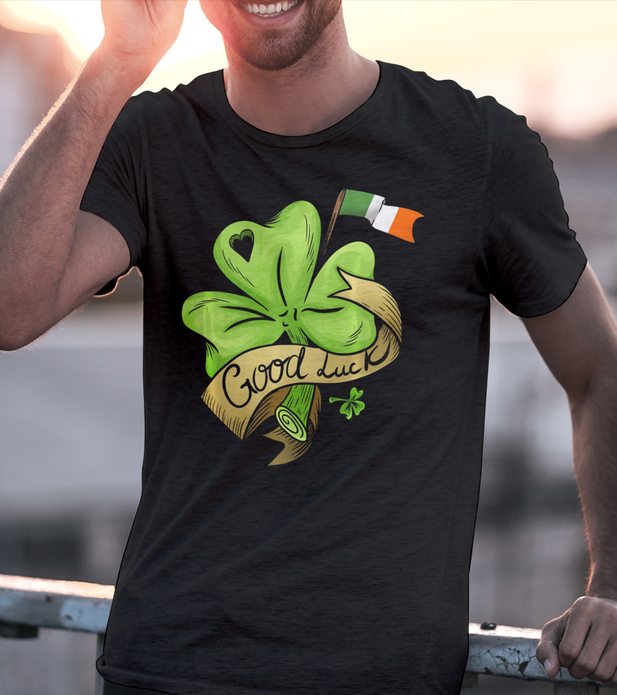 Good Luck Irish Flag Shamrock St. Patrick's T-Shirt