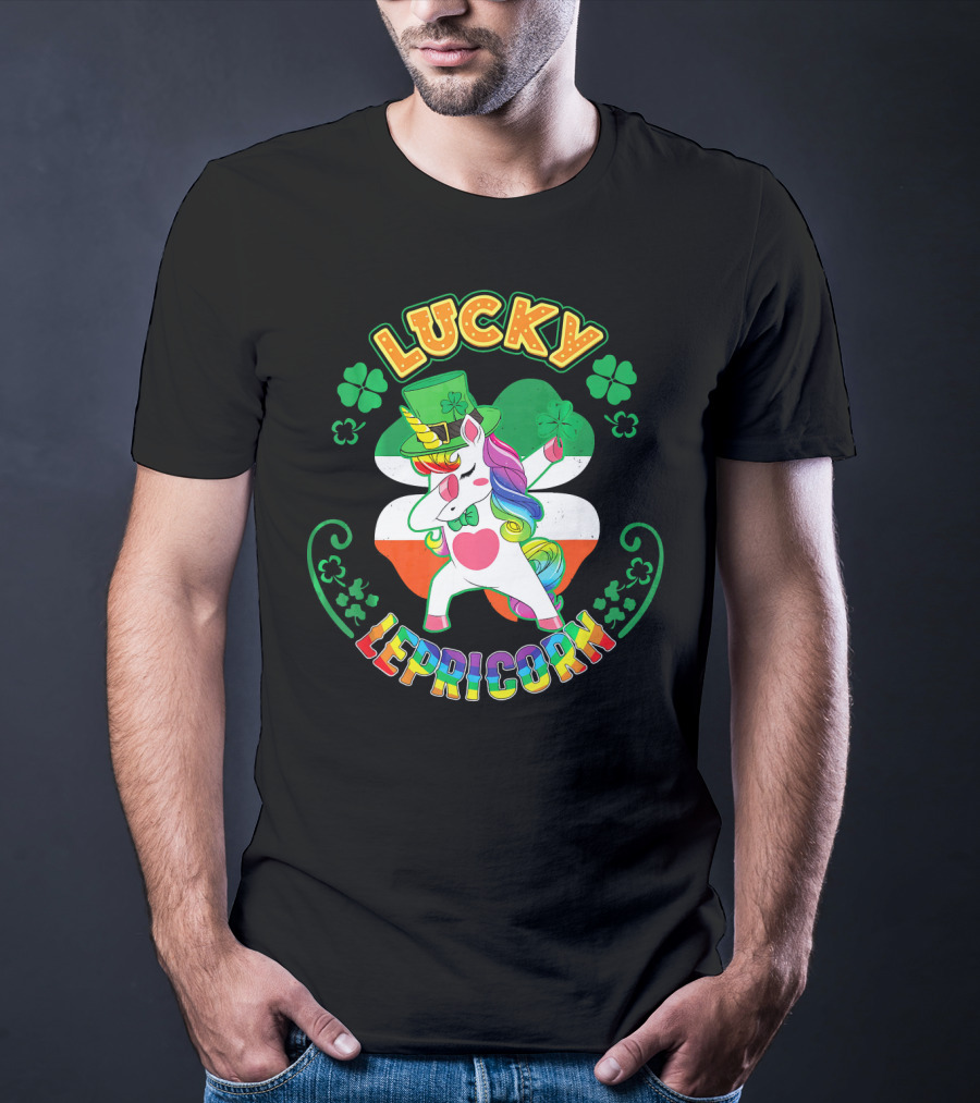 Lucky Lepricorn Unicorn Dab Leprechaun St. Patrick's Day T-Shirt