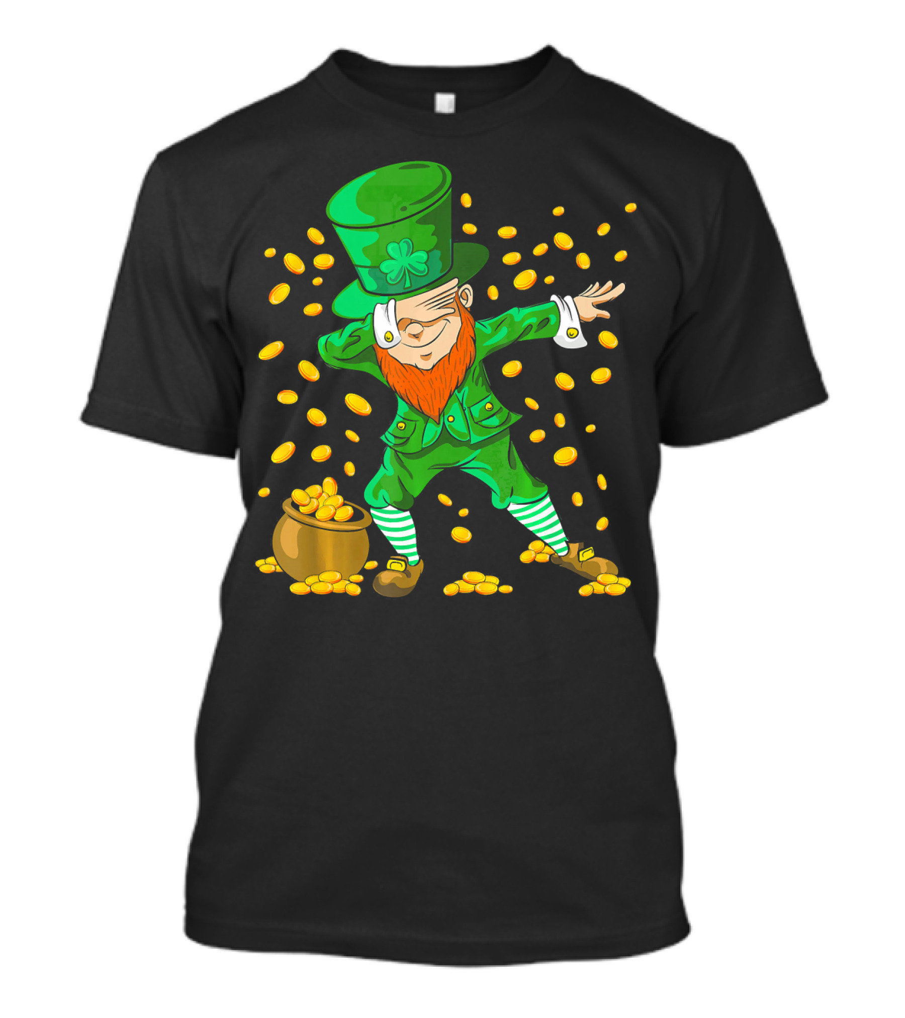 Dabbing Leprechaun With Gold Coins For St Patrick's Day T-Shirt