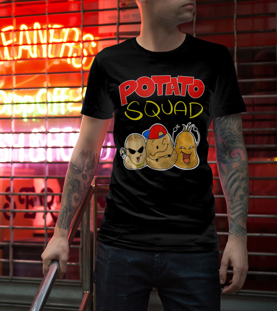 Potato Squad Cute Funny Vegetarian Crew T-Shirt