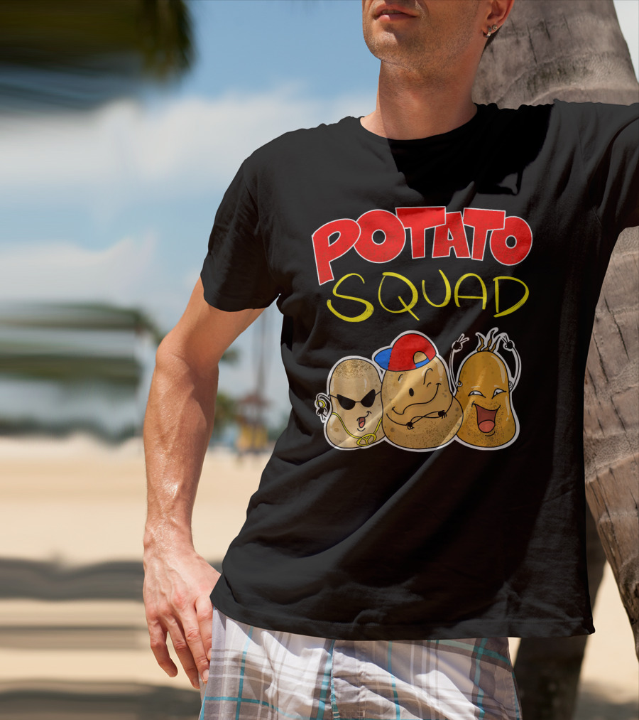 Potato Squad Cute Funny Vegetarian Crew T-Shirt