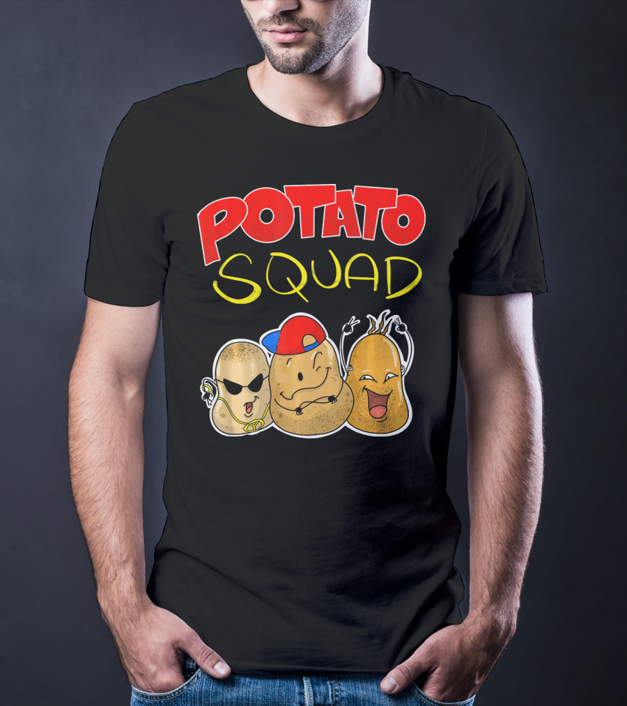 Potato Squad Cute Funny Vegetarian Crew T-Shirt