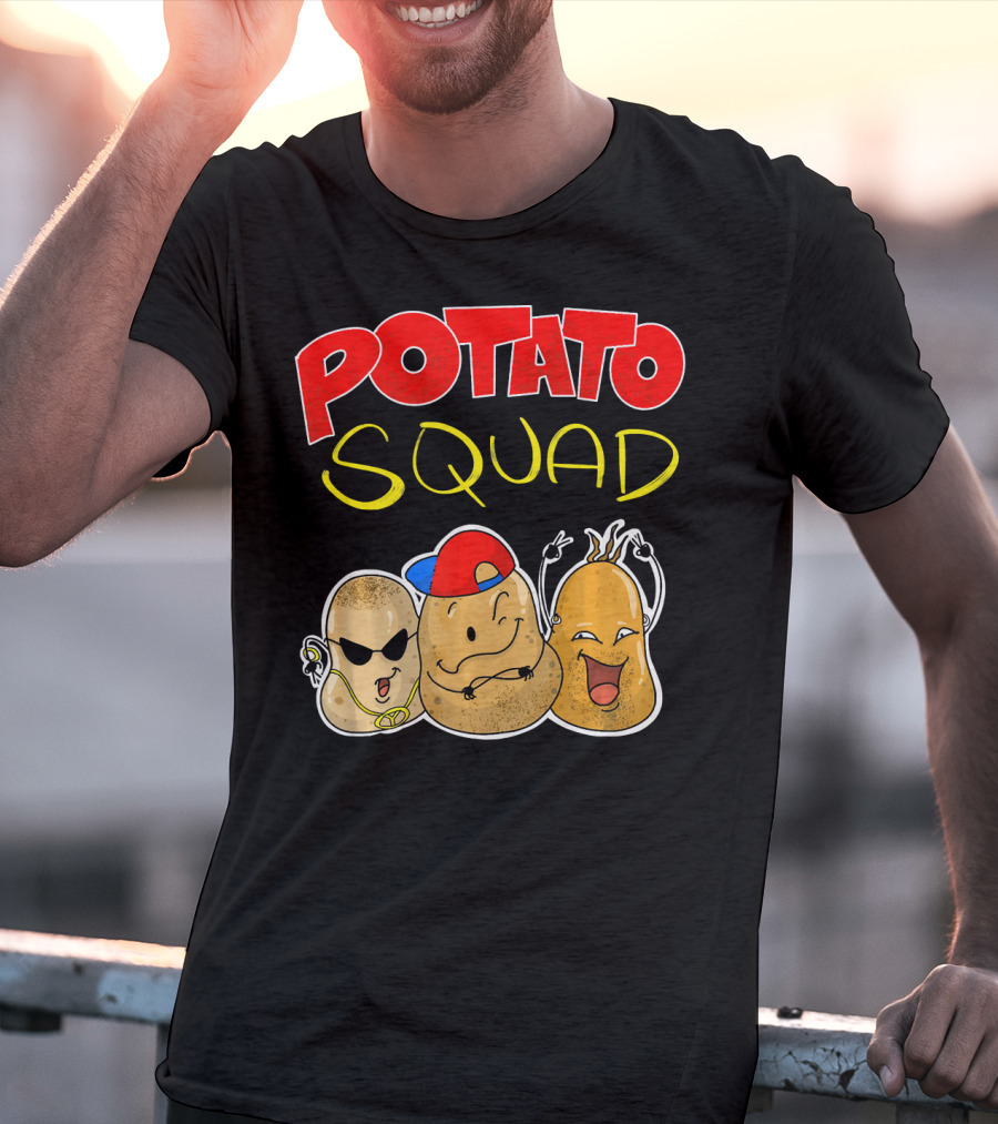 Potato Squad Cute Funny Vegetarian Crew T-Shirt
