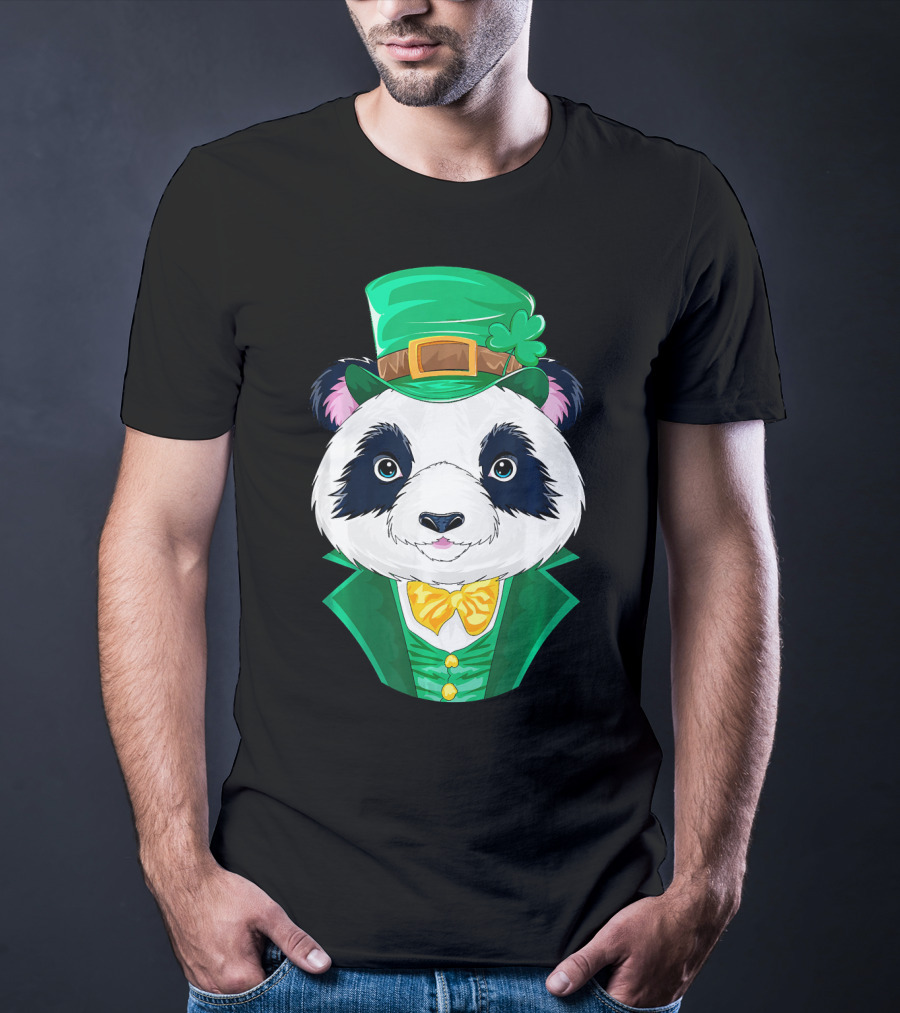 Panda Leprechaun Happy Lucky Irish Charm T-Shirt