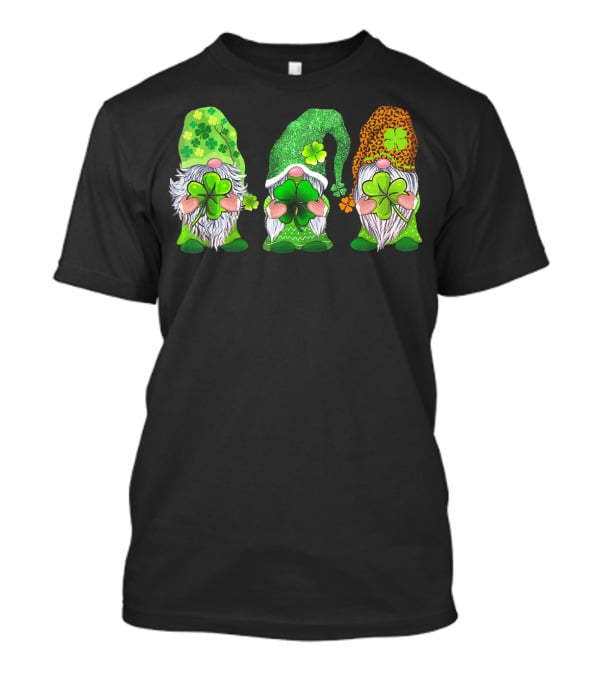 Leprechaun Irish Gnomes With Shamrocks And Clover Hats T-Shirt