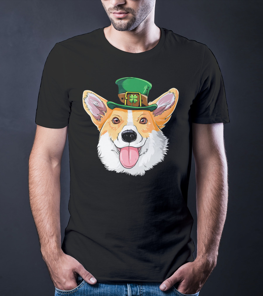 Corgi Leprechaun St Patrick's Hat T-Shirt