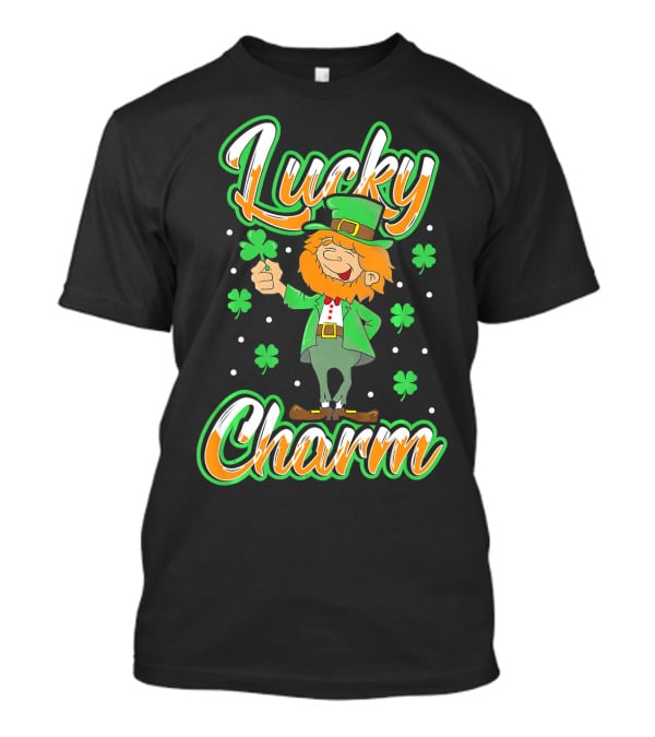 Lucky Charm St. Patrick's Day Leprechaun With Shamrocks T-Shirt