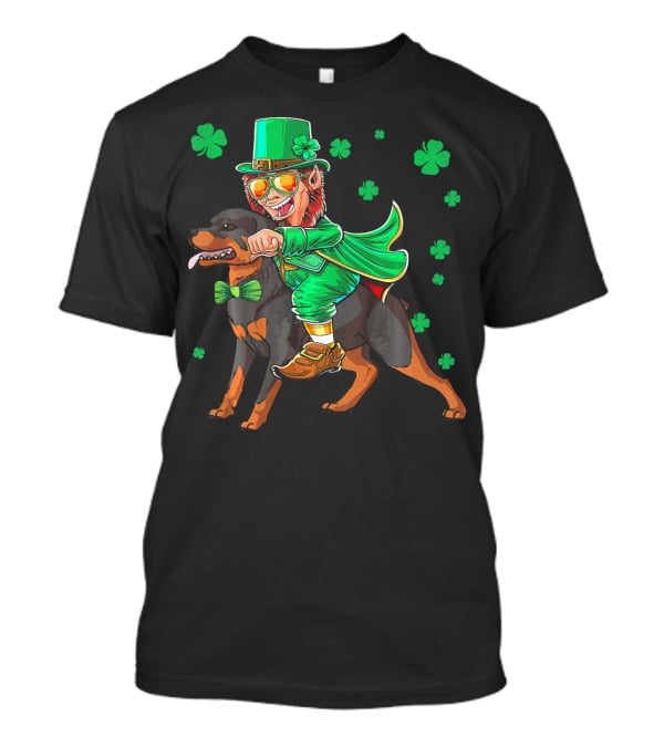 Leprechaun Rottweiler Shamrock St. Patrick's Day T-Shirt