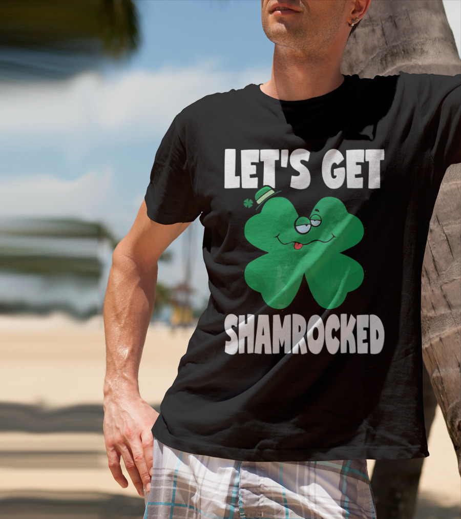 LET'S GET SHAMROCKED FUNNY RETRO ST PATRI SHAMROCK IMAGE T-Shirt
