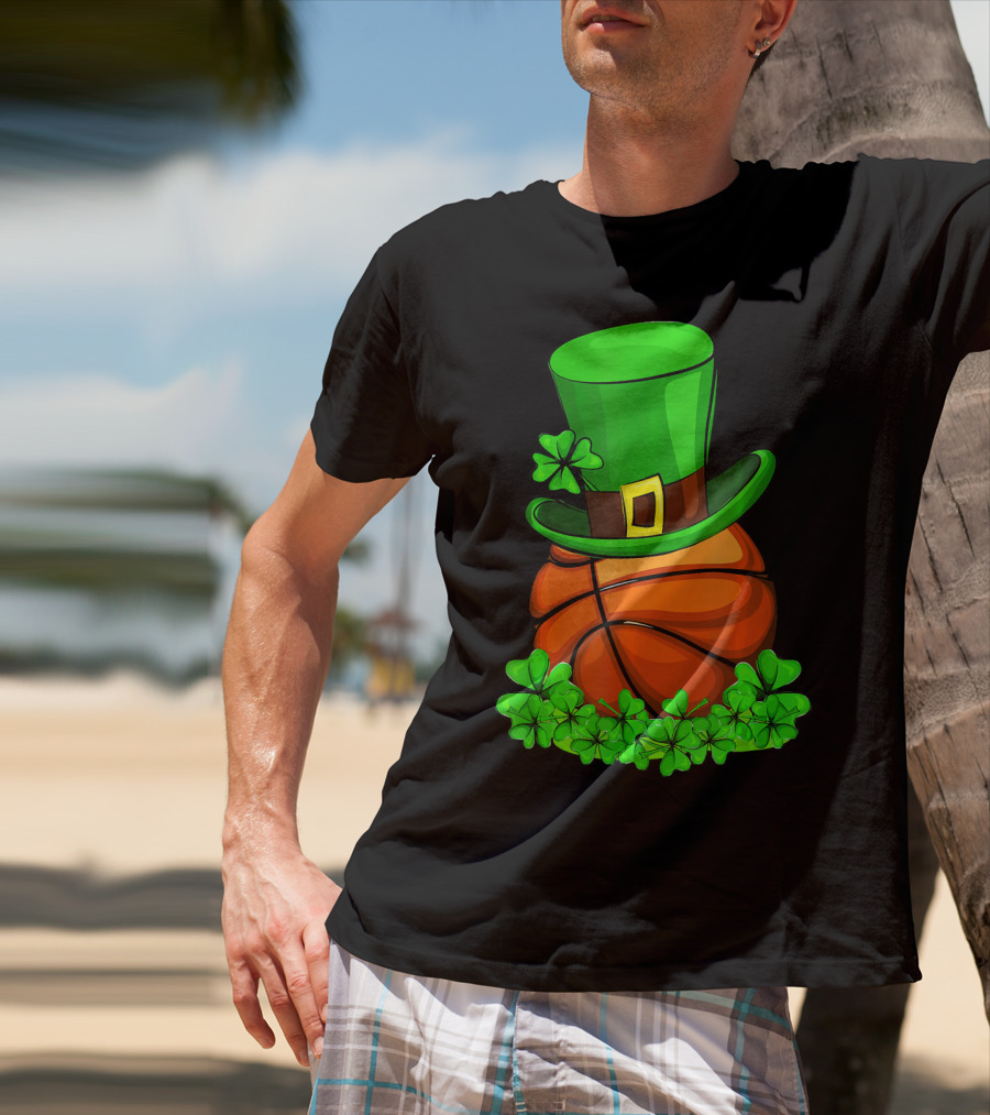 Leprechaun Hat Basketball Shamrock St. Patrick's Day T-Shirt