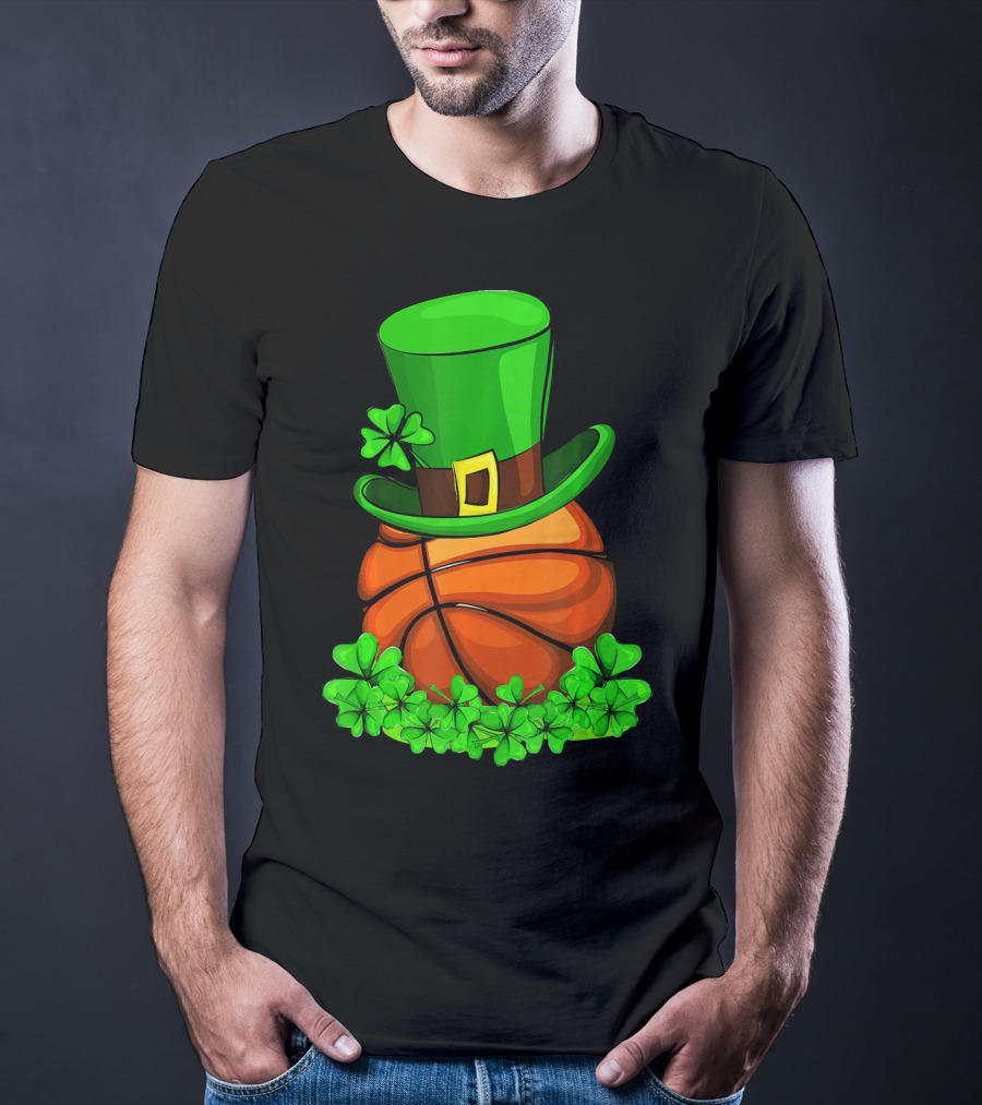 Leprechaun Hat Basketball Shamrock St. Patrick's Day T-Shirt