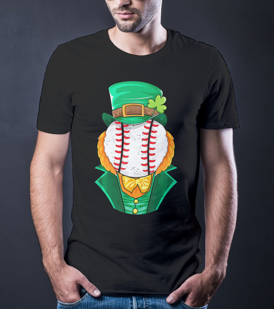 Irish Leprechaun Baseball St Patricks Day T-Shirt