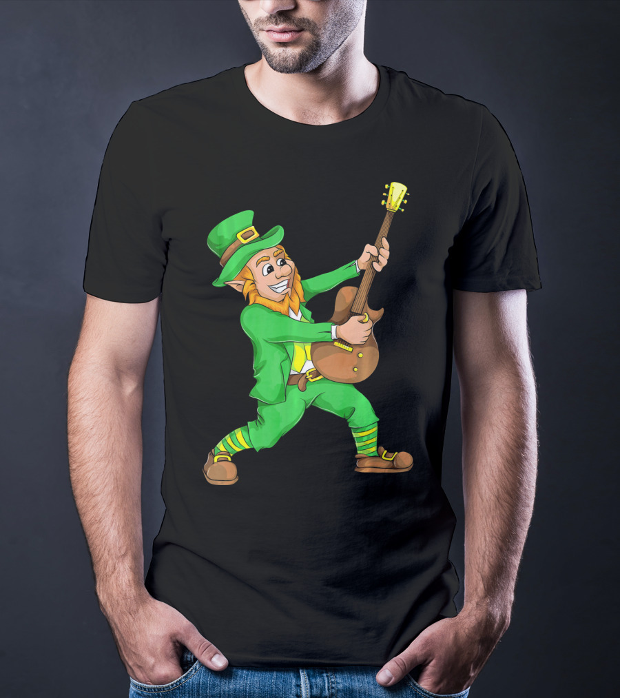 St. Patrick's Day Leprechaun Playing Guitar T-Shirt