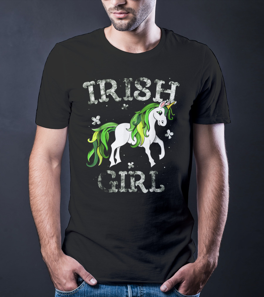 Irish Girl Green Mane Unicorn T-Shirt
