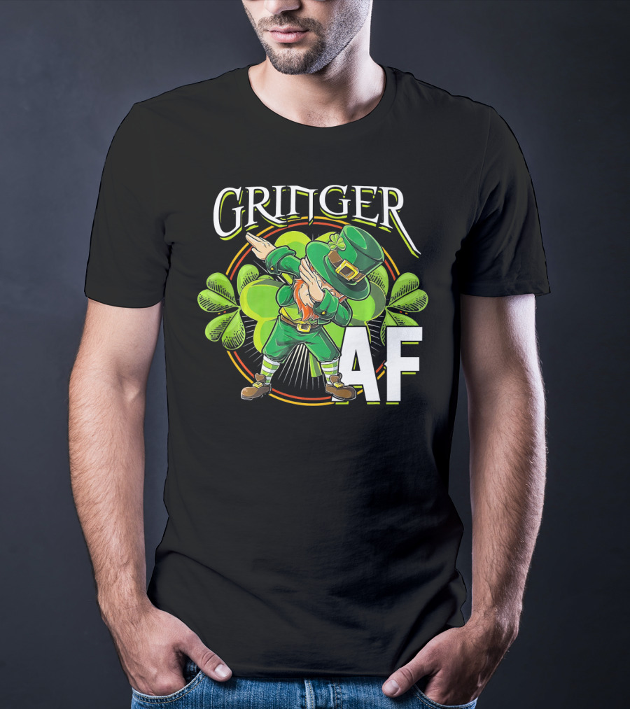GRINGER AF Dabbing Leprechaun T-Shirt