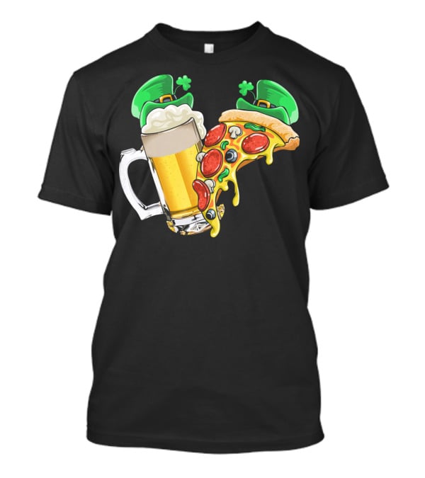 Beer Pizza Leprechaun Hat St. Patrick's Day T-Shirt