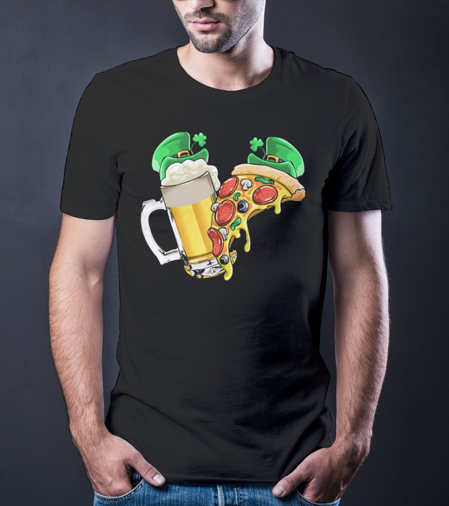 Beer Pizza Leprechaun Hat St. Patrick's Day T-Shirt