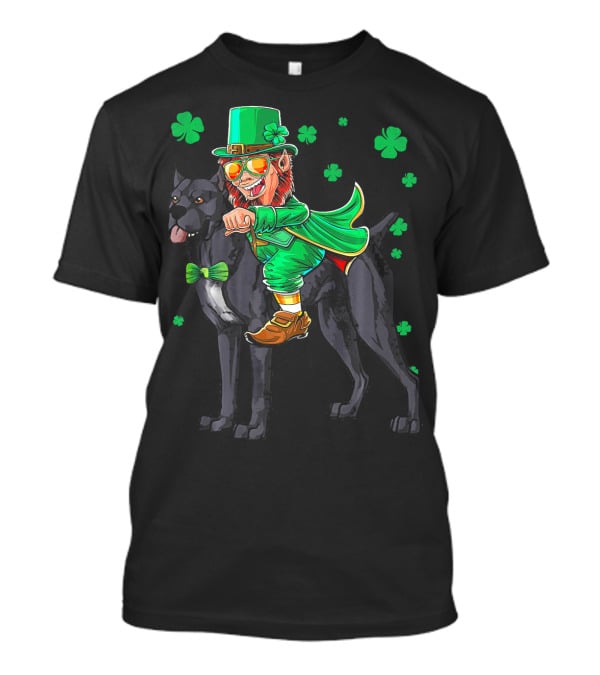 Leprechaun Cane Corso Mastiff With Shamrock Elements T-Shirt