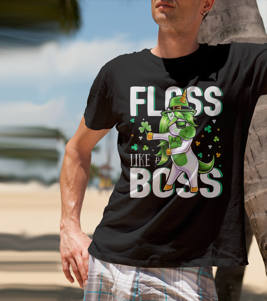 Floss Like A Boss St. Patricks Day Unicorn T-Shirt