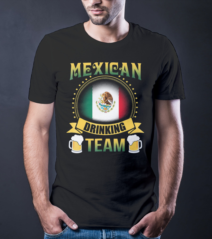 Mexican Drinking Team Patricks Day Flag And Beer Mug T-Shirt