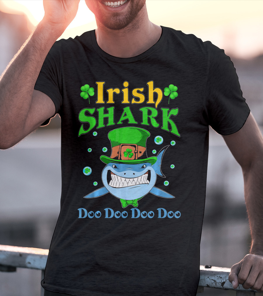Irish Shark St Patricks Day Doo Doo Doo Doo T-Shirt