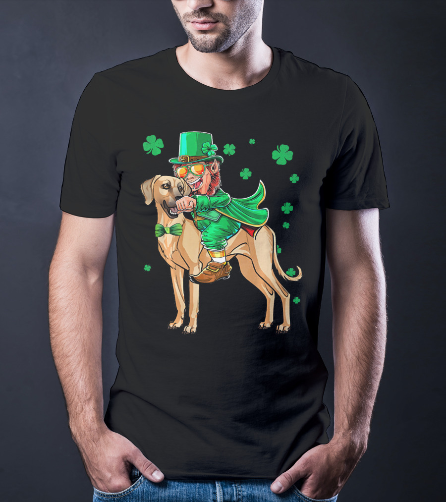 Leprechaun With Sloughi And Shamrock St. Patrick's Day T-Shirt