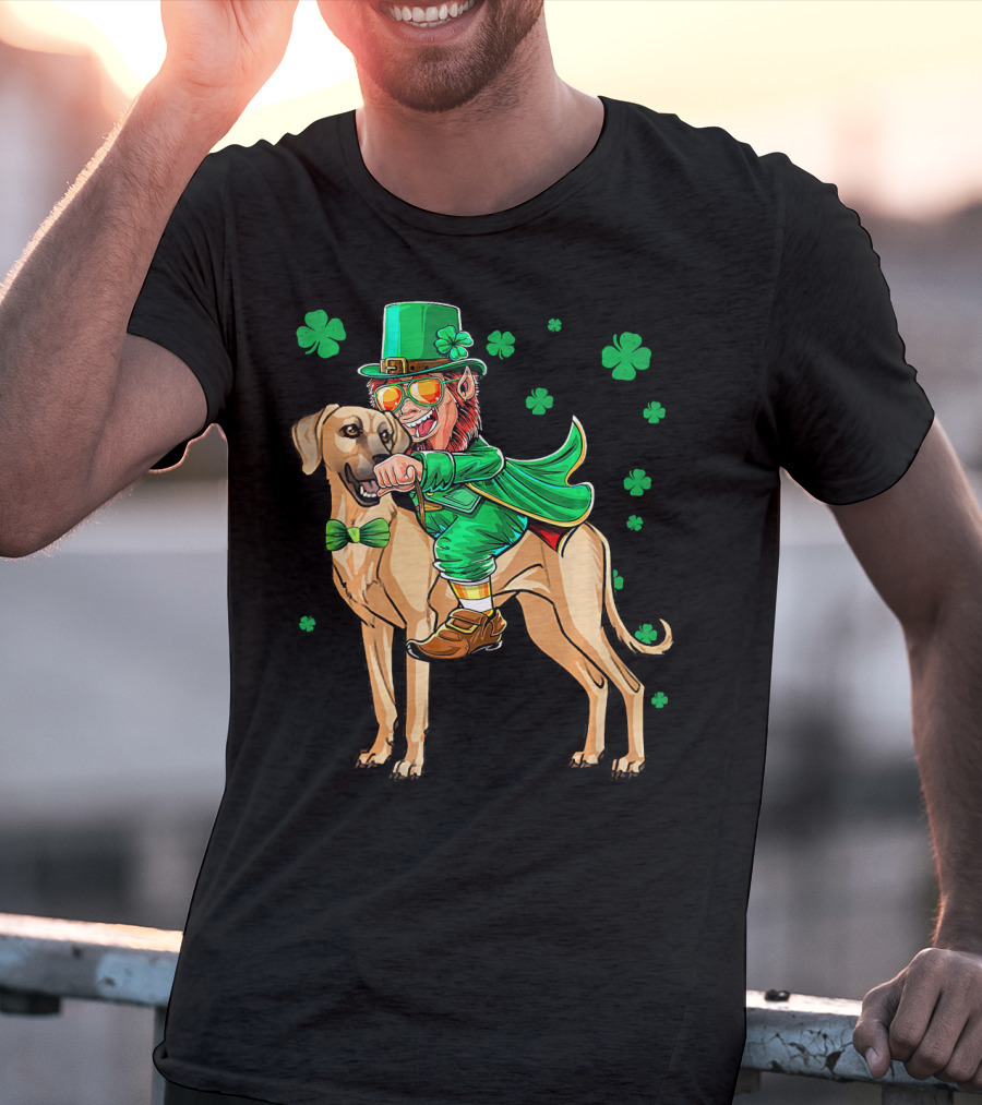 Leprechaun With Sloughi And Shamrock St. Patrick's Day T-Shirt