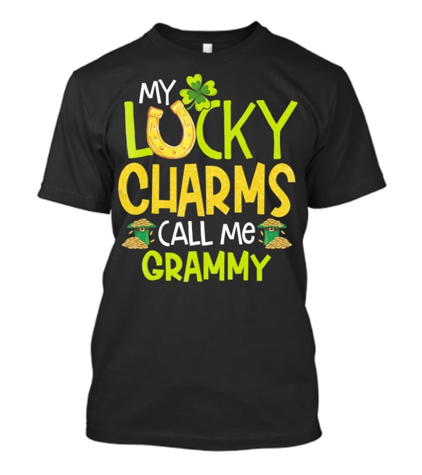 My Lucky Charms Call Me Grammy With Horseshoe Clover Gold Pots T-Shirt