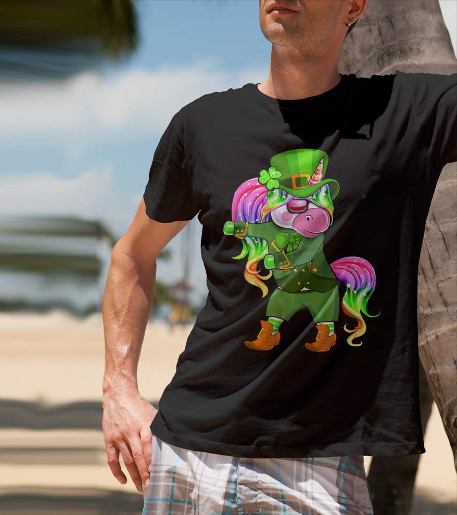 Leprechaun Costume Funny Flossing Unicorn St. Patrick's Day T-Shirt