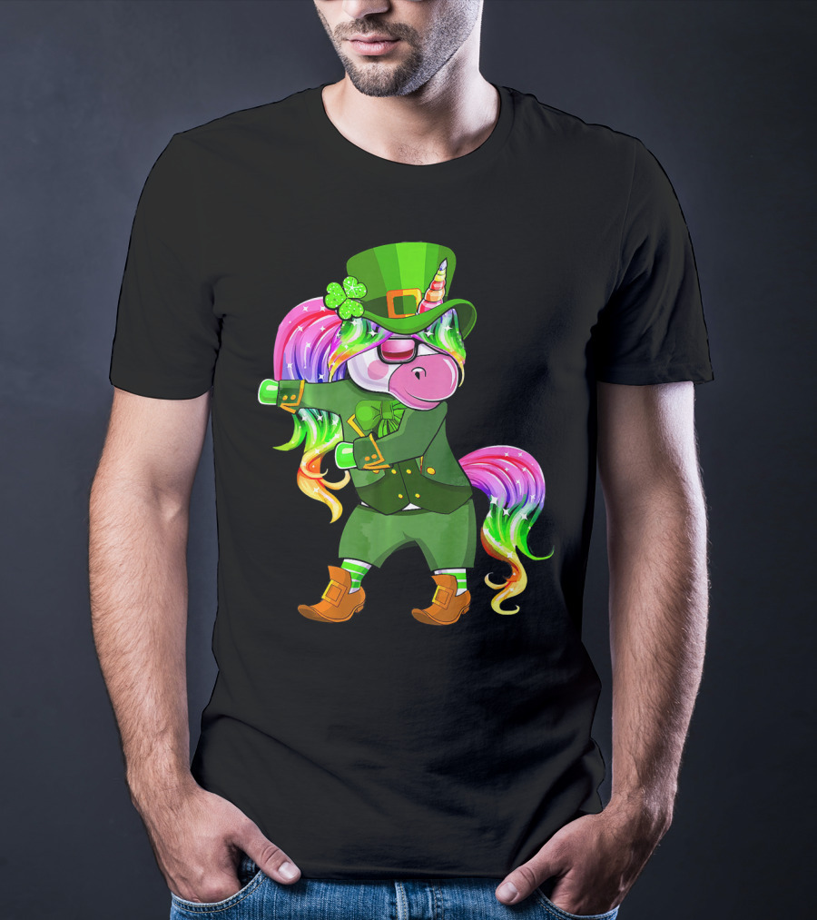 Leprechaun Costume Funny Flossing Unicorn St. Patrick's Day T-Shirt