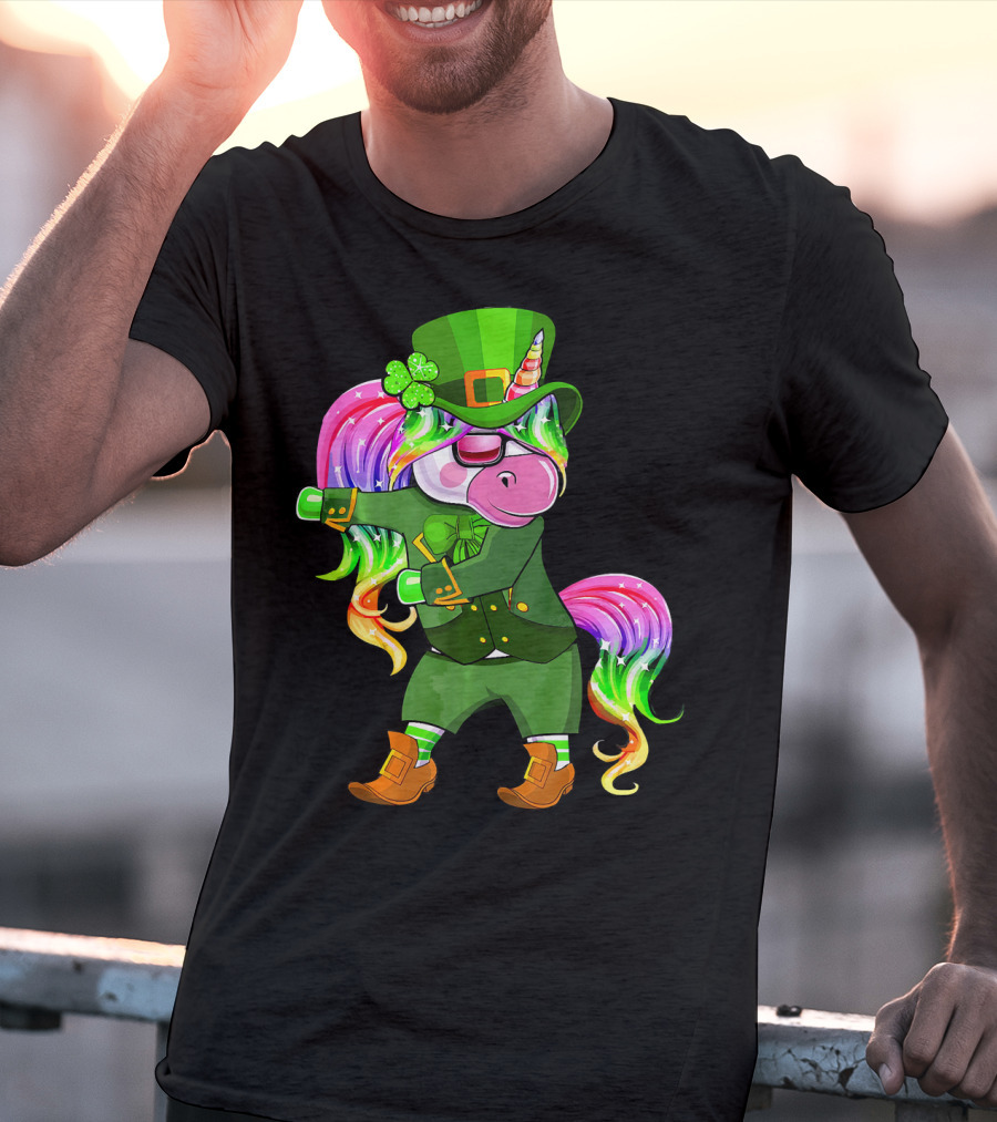 Leprechaun Costume Funny Flossing Unicorn St. Patrick's Day T-Shirt
