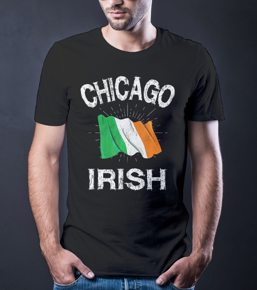 Chicago Irish Flag Retro St. Patrick's Day T-Shirt