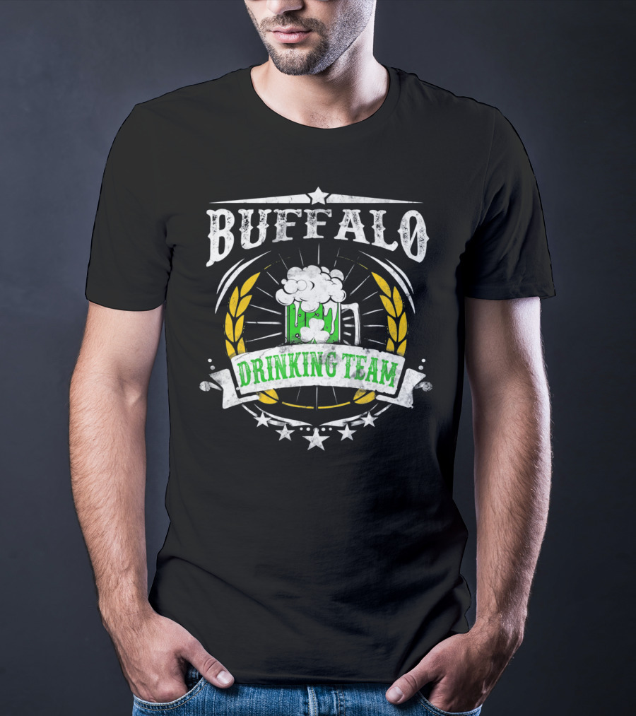Buffalo Irish Drinking Team St Pat Beer Mug And Shamrock T-Shirt