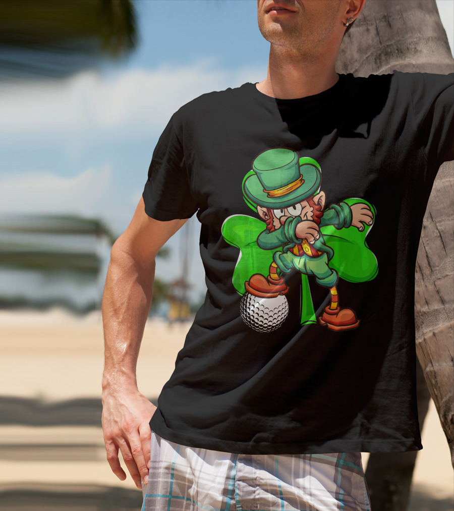 Dabbing Leprechaun Shamrock Golf Ball T-Shirt