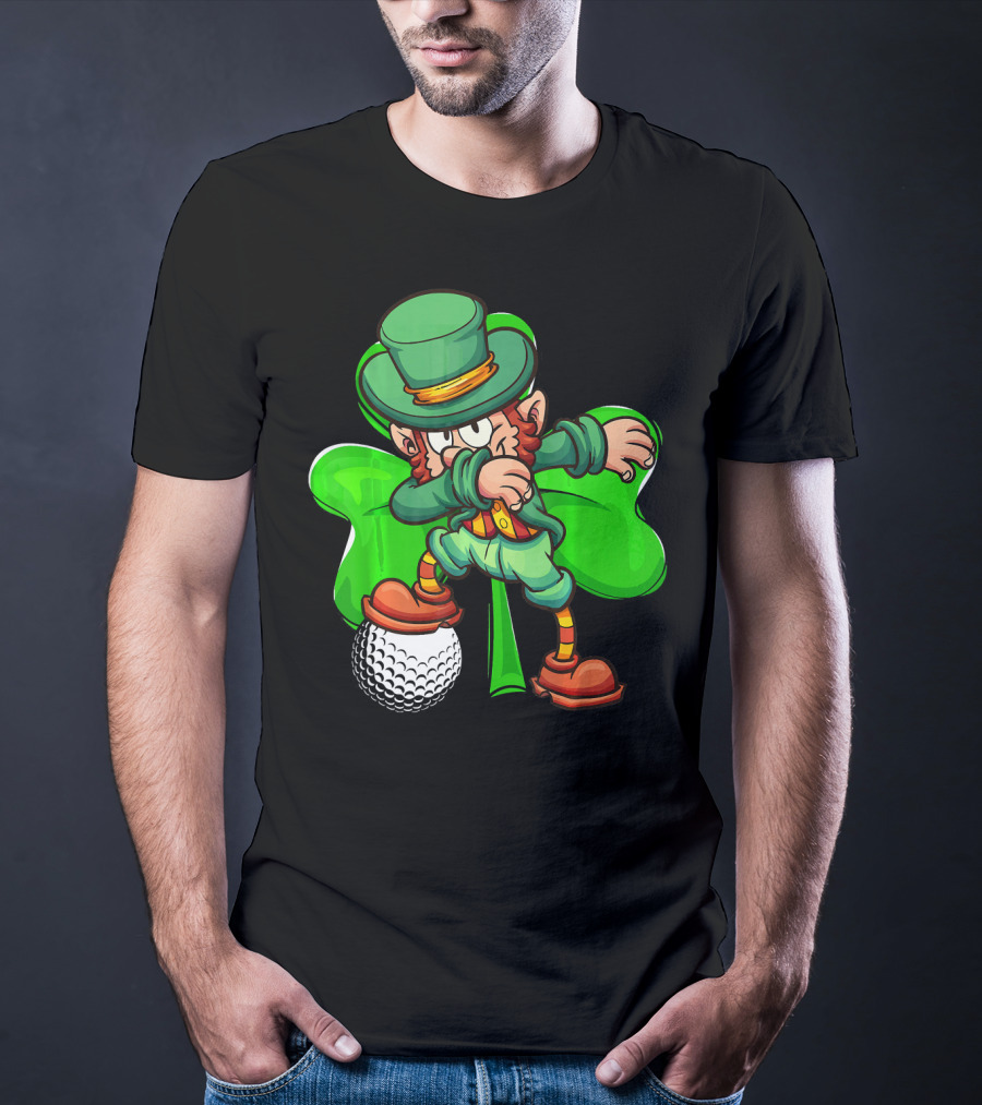 Dabbing Leprechaun Shamrock Golf Ball T-Shirt