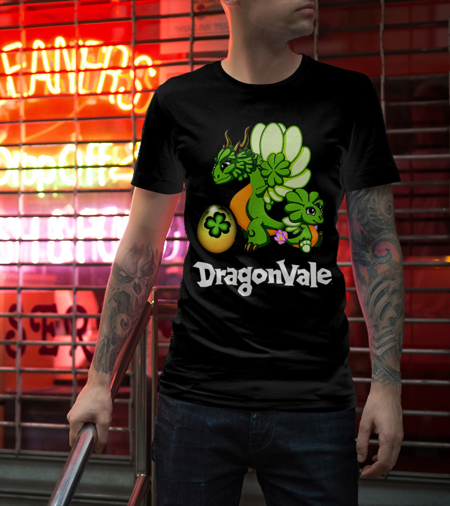 DragonVale Clover Dragon With Shamrock Egg T-Shirt