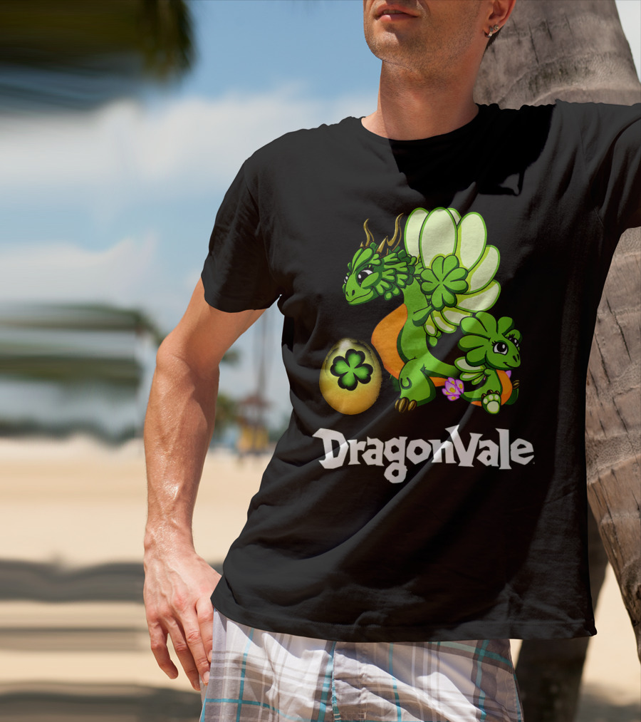 DragonVale Clover Dragon With Shamrock Egg T-Shirt