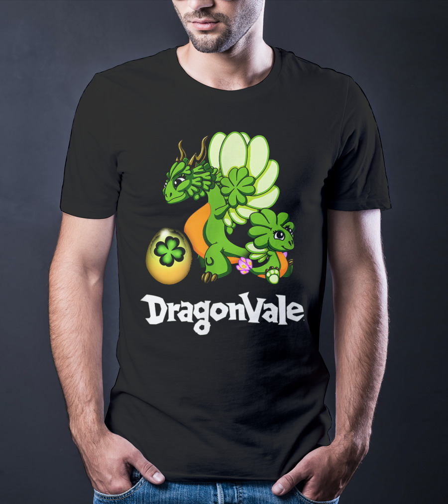 DragonVale Clover Dragon With Shamrock Egg T-Shirt