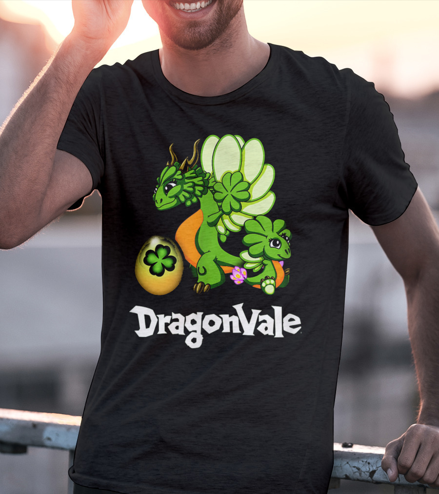 DragonVale Clover Dragon With Shamrock Egg T-Shirt