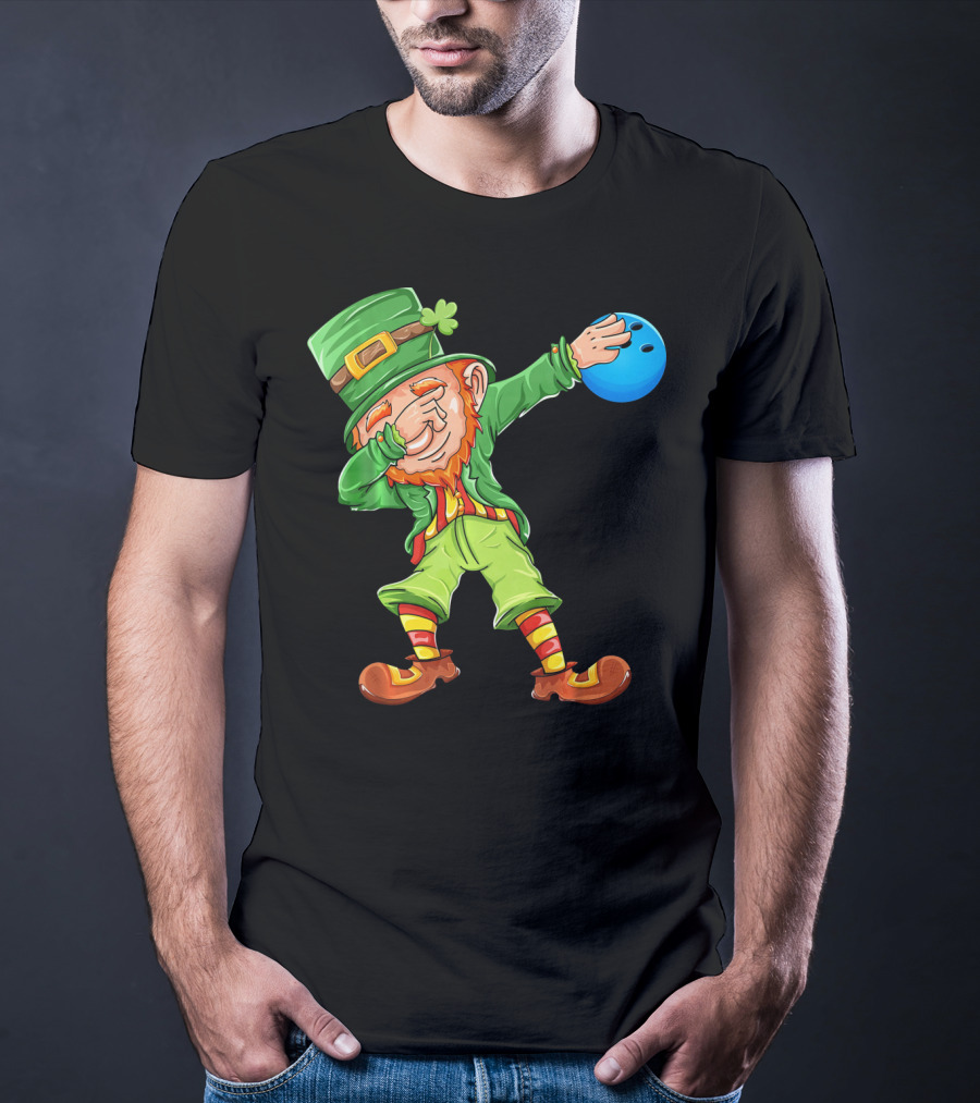 Dabbing Leprechaun Bowling St Patricks Day T-Shirt