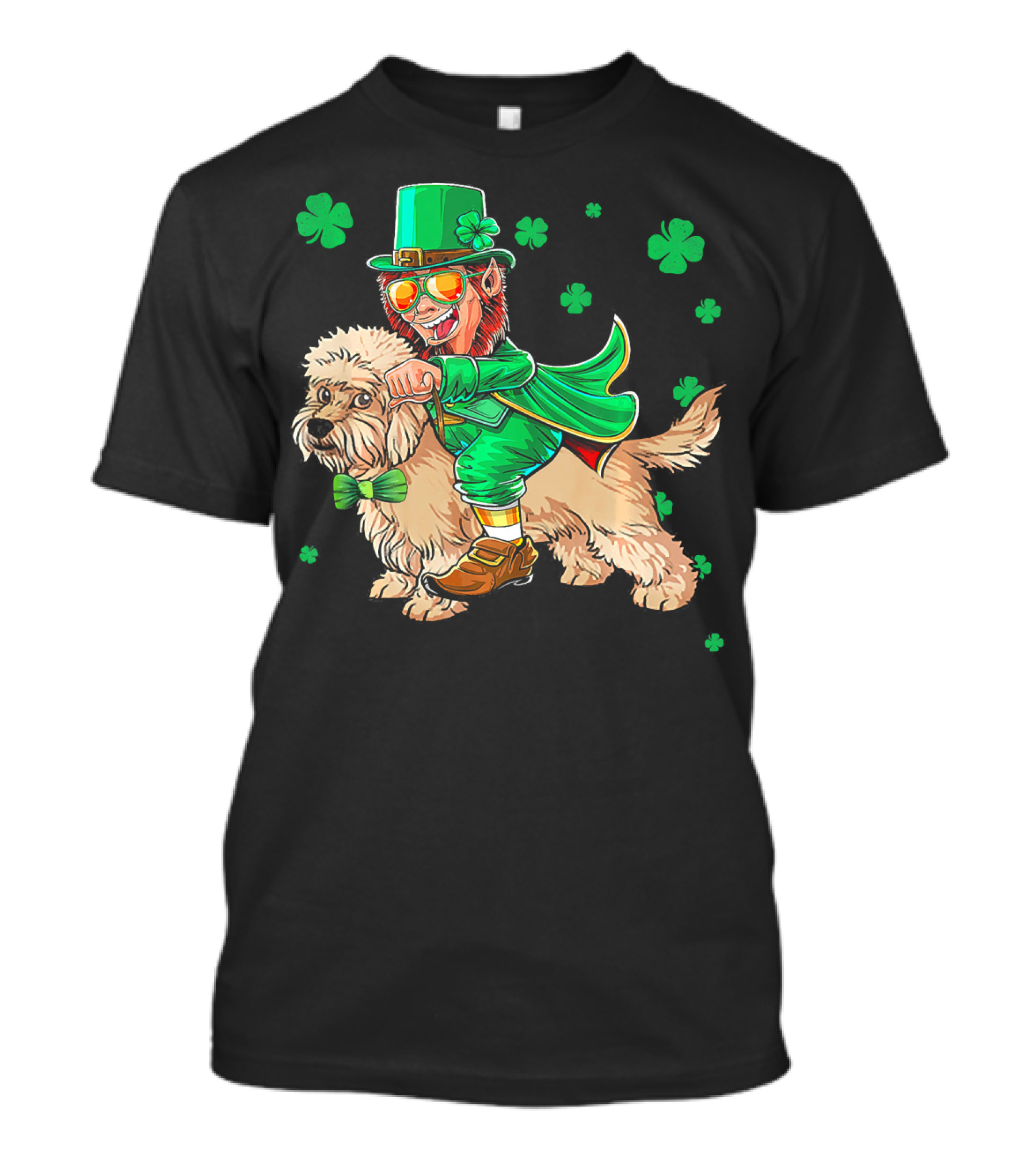 Leprechaun Dandi Dinmont Terrier Shamrock St. Patrick's Day T-Shirt